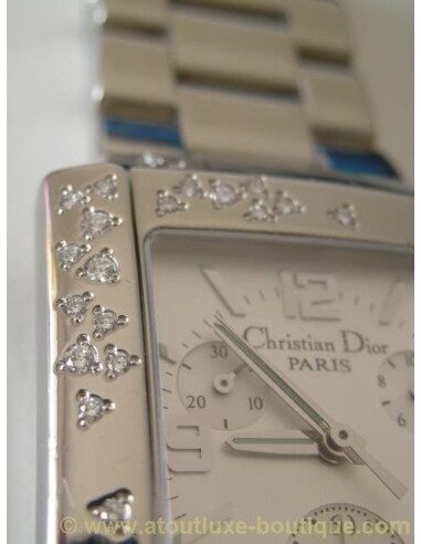 MONTRE CHRISTIAN DIOR RIVA SPARKLING 43 DIAMANTS CHRONOGRAPHE