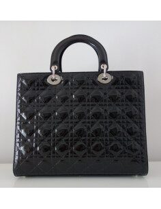 SAC LADY DIOR VERNI NOIR GRAND MODELE 2