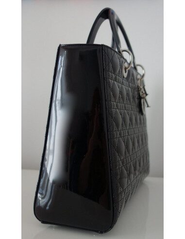 SAC LADY DIOR VERNI NOIR GRAND MODELE