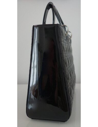 SAC LADY DIOR VERNI NOIR GRAND MODELE