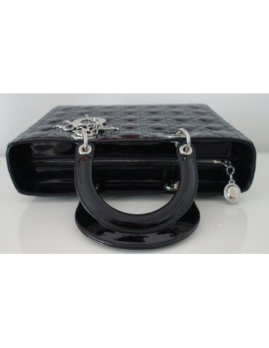 SAC LADY DIOR VERNI NOIR GRAND MODELE
