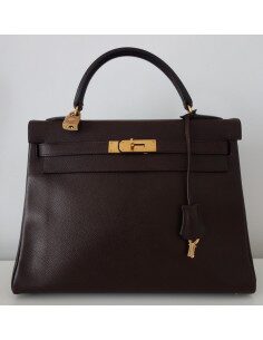 SAC HERMES KELLY COURCHEVEL MARRON 2