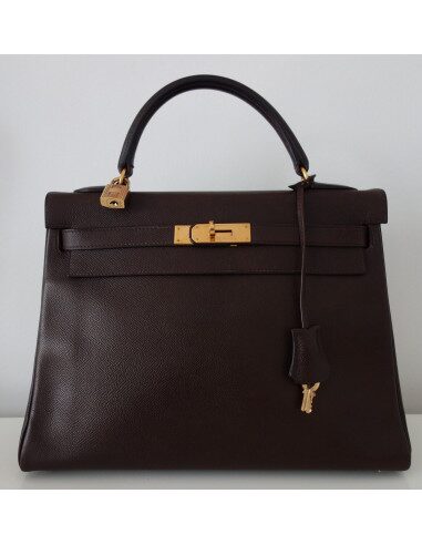 SAC HERMES KELLY COURCHEVEL MARRON