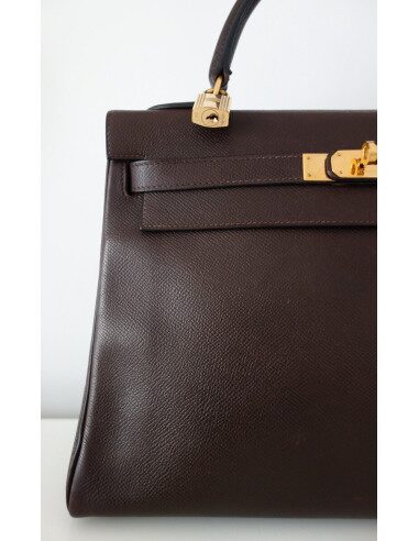 SAC HERMES KELLY COURCHEVEL MARRON