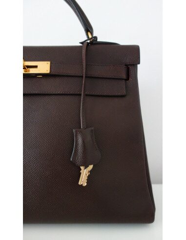 SAC HERMES KELLY COURCHEVEL MARRON