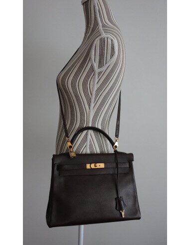SAC HERMES KELLY COURCHEVEL MARRON