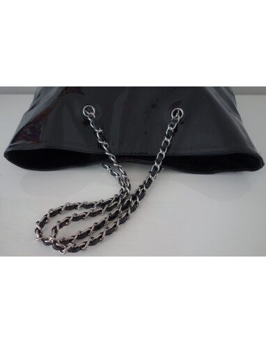 SAC CHANEL SHOPPING CUIR ET STRASS