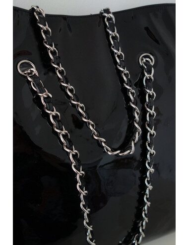 SAC CHANEL SHOPPING CUIR ET STRASS