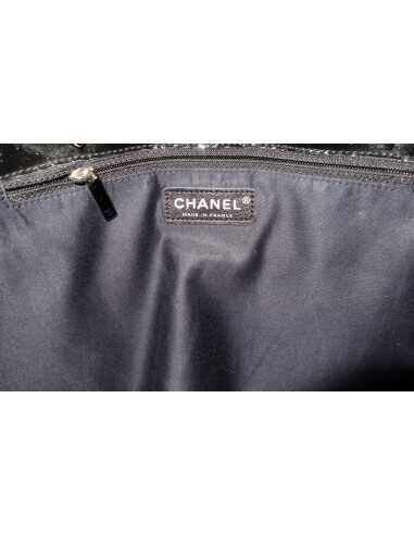 SAC CHANEL SHOPPING CUIR ET STRASS