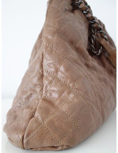 SAC CHANEL SHOPPING CUIR NOISETTE