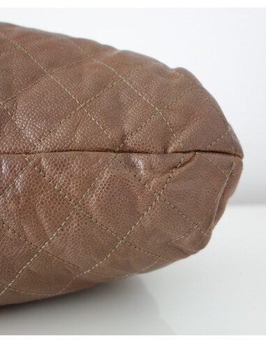 SAC CHANEL SHOPPING CUIR NOISETTE