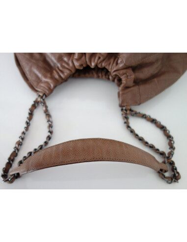 SAC CHANEL SHOPPING CUIR NOISETTE
