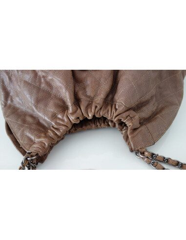 SAC CHANEL SHOPPING CUIR NOISETTE