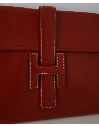 POCHETTE HERMES JIGE CUIR