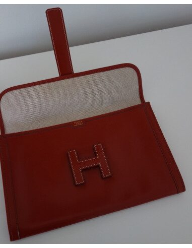 POCHETTE HERMES JIGE CUIR