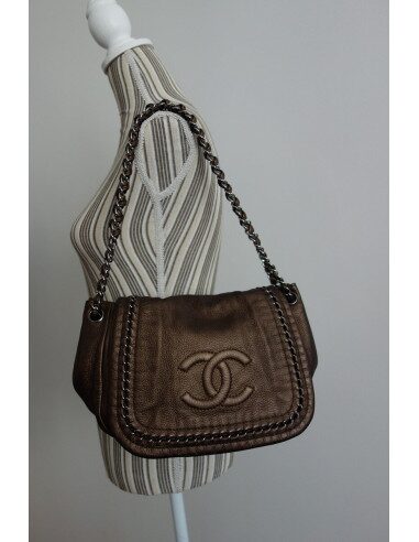 SAC CHANEL CUIR BRONZE