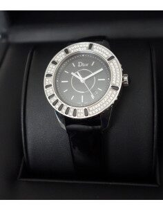 MONTRE DIOR CHRISTAL NOIR FULL DIAMANTS 33mm