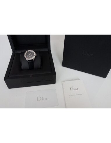 MONTRE DIOR CHRISTAL NOIR FULL DIAMANTS 33mm