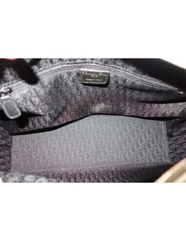 SAC LADY DIOR GM CUIR VERNI BLANC 