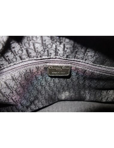 SAC LADY DIOR GM CUIR VERNI BLANC 