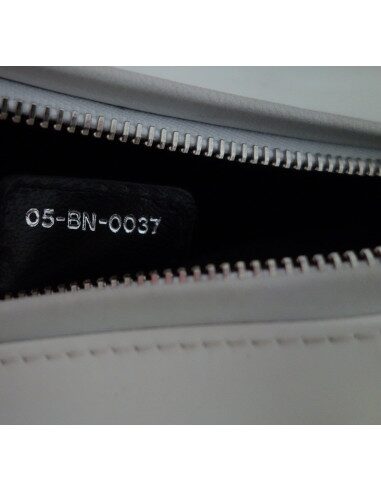 SAC LADY DIOR GM CUIR VERNI BLANC 