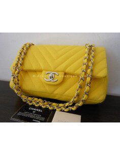SAC CHANEL MADEMOISELLE JERSEY JAUNE