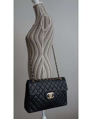 SAC CHANEL CLASSIQUE JUMBO CUIR NOIR 