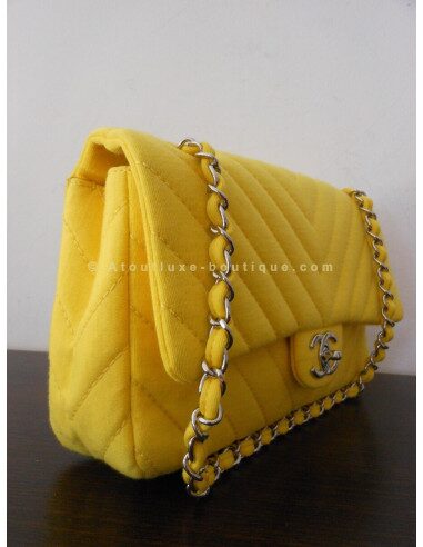SAC CHANEL MADEMOISELLE JERSEY JAUNE