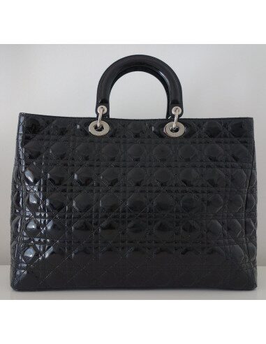 SAC LADY DIOR CUIR NOIR XXL