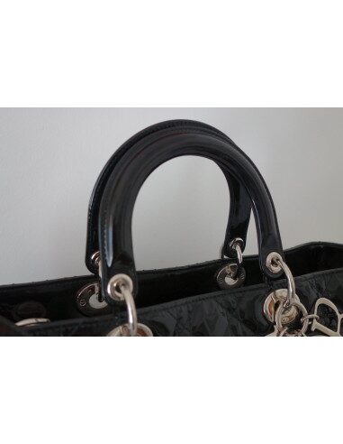 SAC LADY DIOR CUIR NOIR XXL