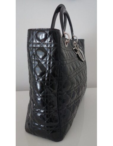 SAC LADY DIOR CUIR NOIR XXL