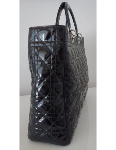 SAC LADY DIOR CUIR NOIR XXL