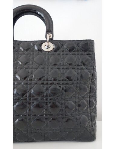 SAC LADY DIOR CUIR NOIR XXL