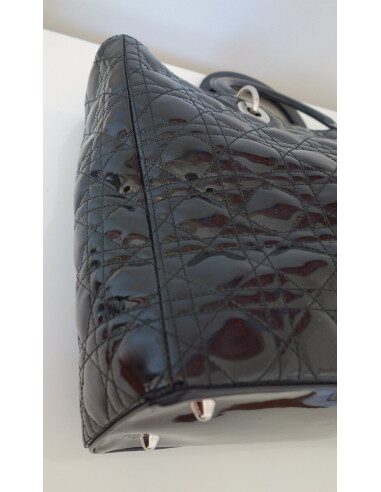 SAC LADY DIOR CUIR NOIR XXL