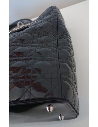 SAC LADY DIOR CUIR NOIR XXL