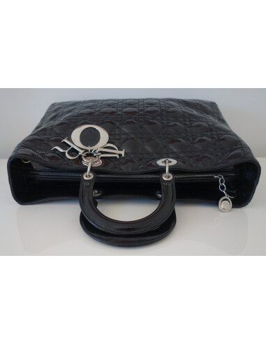 SAC LADY DIOR CUIR NOIR XXL