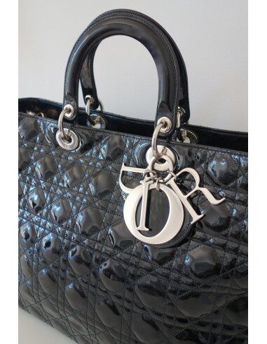 SAC LADY DIOR CUIR NOIR XXL