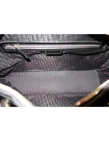 SAC LADY DIOR CUIR NOIR XXL
