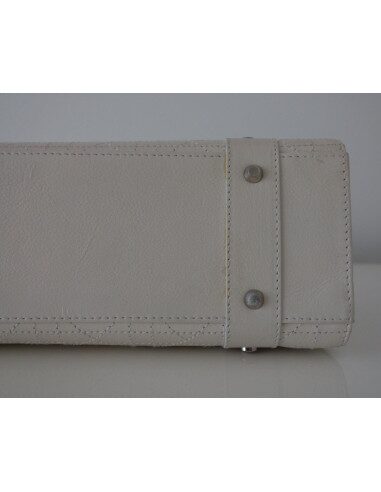 SAC LADY DIOR CUIR BLANC 