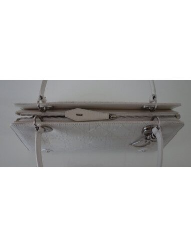 SAC LADY DIOR CUIR BLANC 