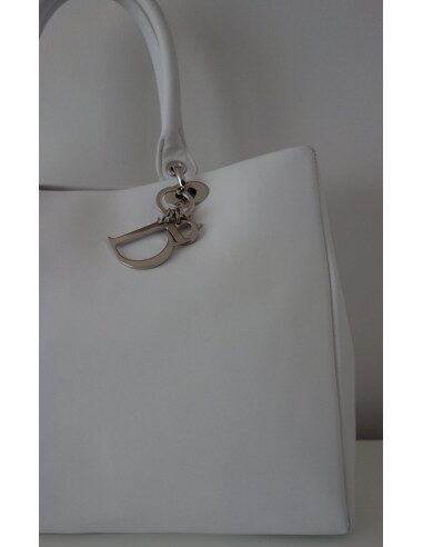 SAC DIOR VEAU LISSE BLANC 