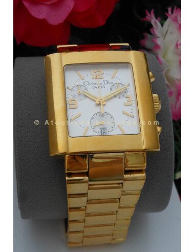 MONTRE DIOR RIVA PLAQUE OR CHRONO