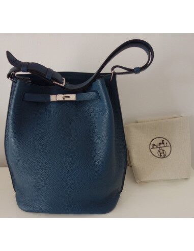 SAC HERMES SO KELLY 26 BLEU DE PRUSSE