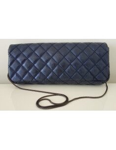 SAC CHANEL 2.55 BAGUETTE BLEU METALLIQUE 2