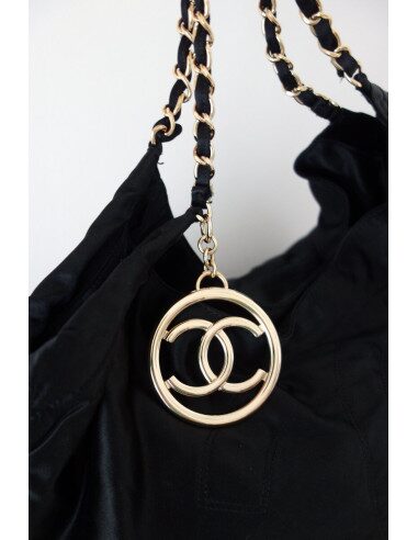 SAC CHANEL CABAS XXL SATIN NOIR 