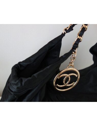 SAC CHANEL CABAS XXL SATIN NOIR 