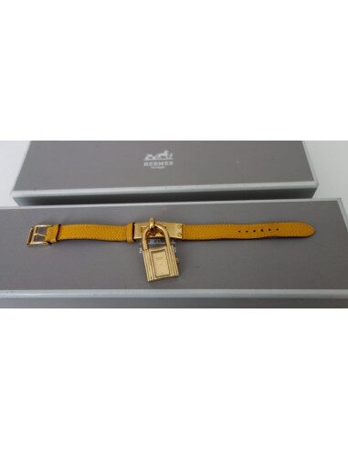 MONTRE HERMES KELLY PLAQUE OR 