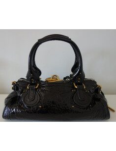 SAC CHLOE PADDINGTON CUIR VERNI NOIR  2