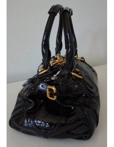 SAC CHLOE PADDINGTON CUIR VERNI NOIR 