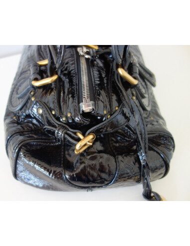 SAC CHLOE PADDINGTON CUIR VERNI NOIR 